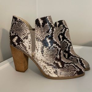 Vince Camuto Snakeskin Print Ankle Booties